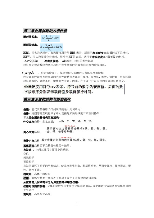 河北工程大学工程材料学考试重点.(DOC)