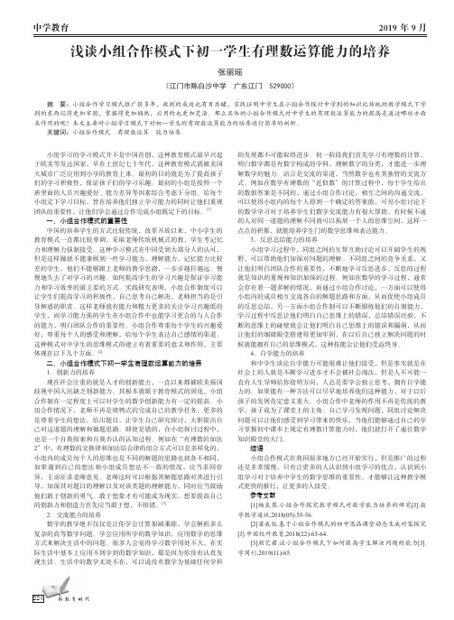 浅谈小组合作模式下初一学生有理数运算能力的培养