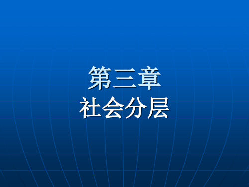 第三章社会分层解析