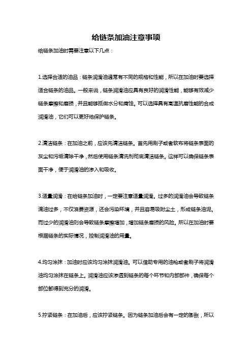 给链条加油注意事项