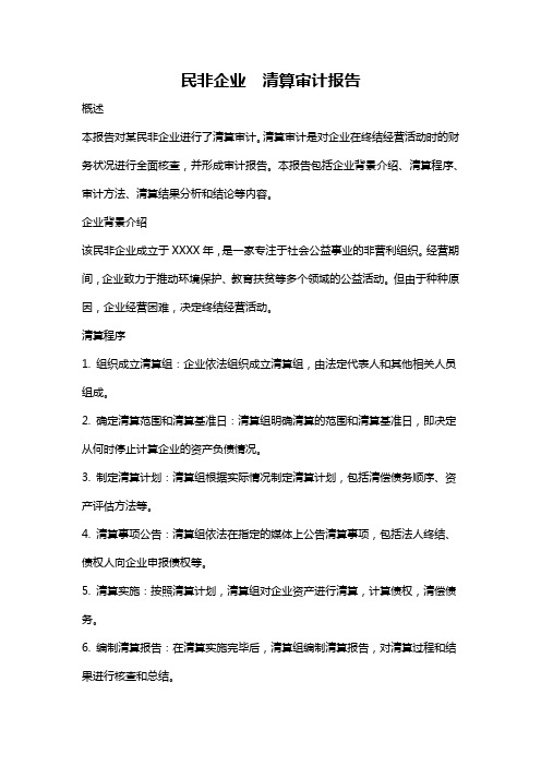 民非企业  清算审计报告