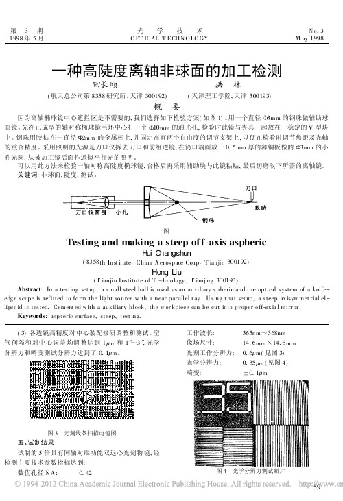 一种高陡度离轴非球面的加工检测