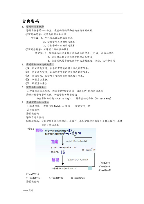 现代密码学考试重点总结