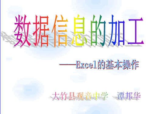 高中信息技术3.13 数据信息的加工优秀课件