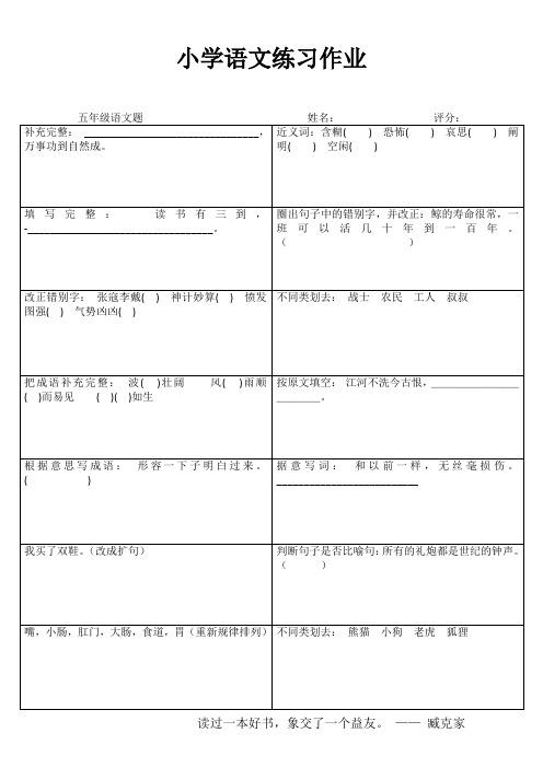 小学五年级语文自我提高 (4)