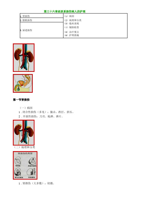 护师考试辅导泌尿系损伤病人的护理