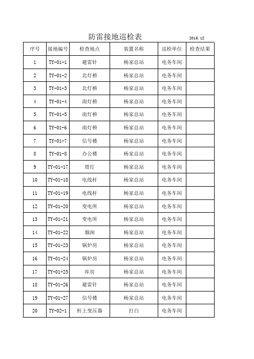 防雷接地巡检表