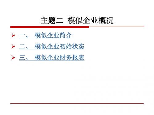 ERP沙盘模拟对抗实训教程 主题二