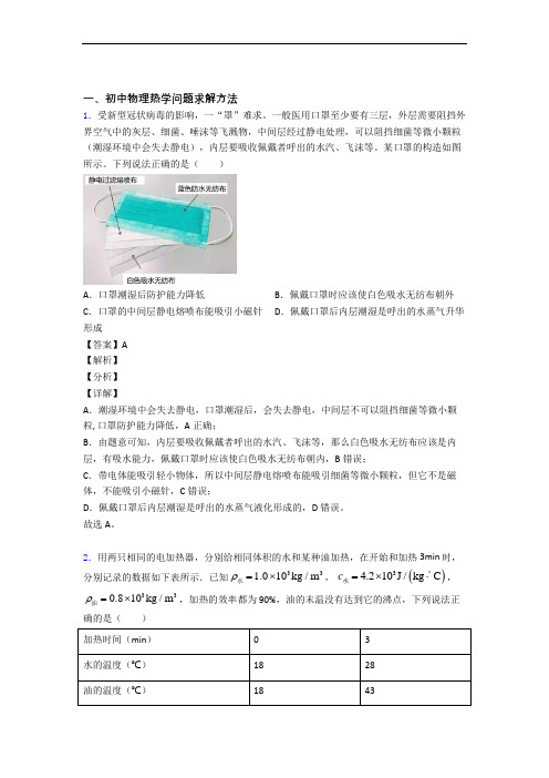 物理专题训练---热学问题求解方法的综合题分类附答案