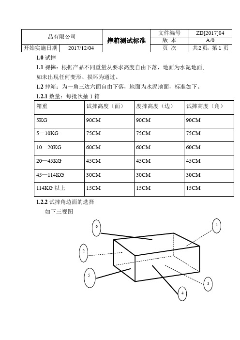 摔箱测试标准