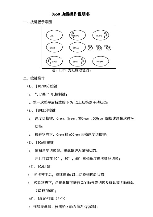 Sp50功能操作说明书