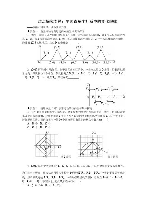 难点探究专题：平面直角坐标系中的变化规律