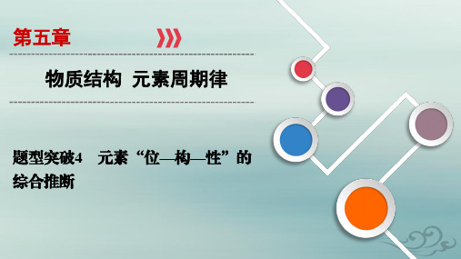 2021高考化学课标全国版一轮课件：题型突破4 元素“位—构—性”的综合推断 