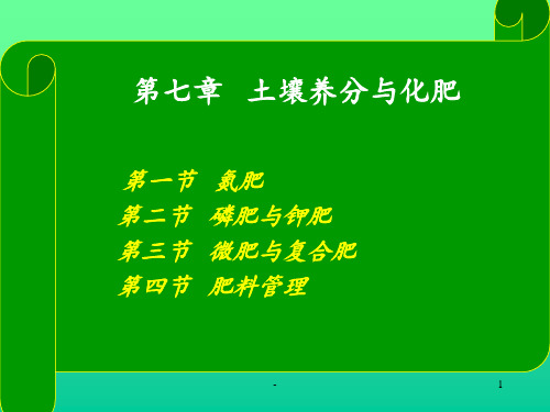 土壤养分与化学肥料PPT课件