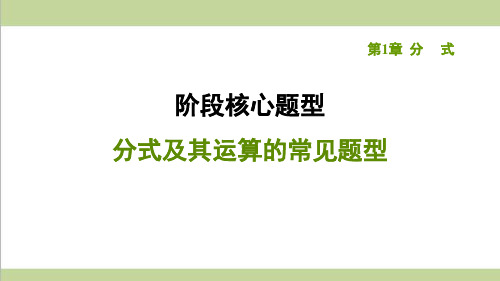 湘教版八年级上册数学 专题训练 分式及其运算的常见题型 复习课后习题练习课件