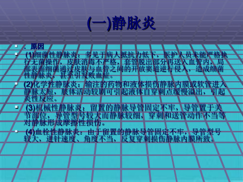 静脉留置针操作常见并发症预防及处理(共7张PPT)