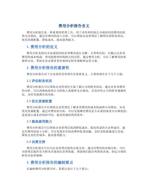 费用分析报告含义