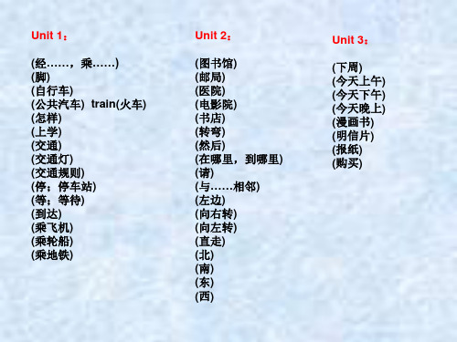 人教版六年级英语上册Unit1-Unit3单词和句型复习