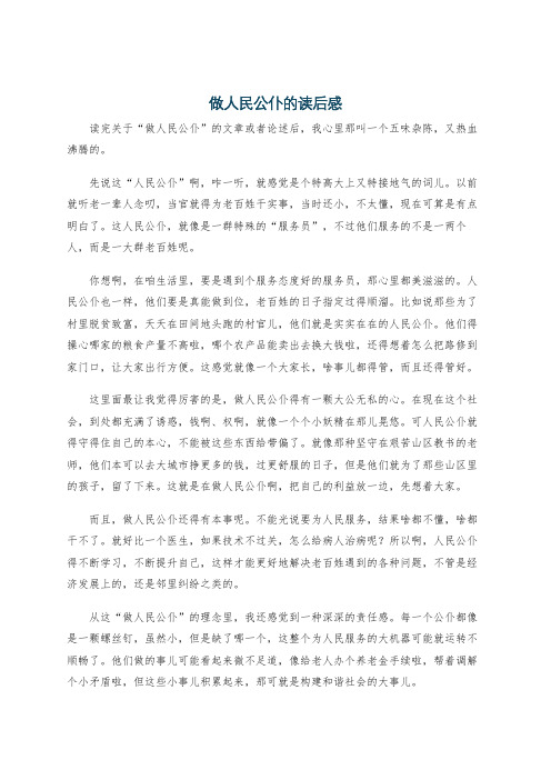 做人民公仆的读后感