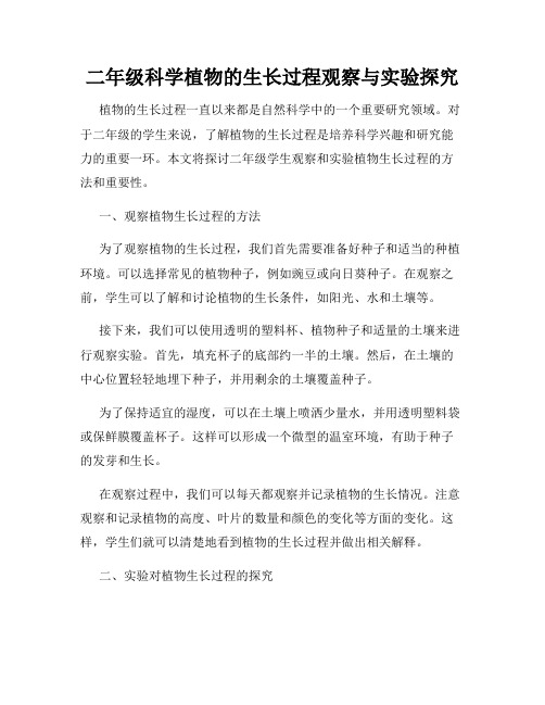 二年级科学植物的生长过程观察与实验探究