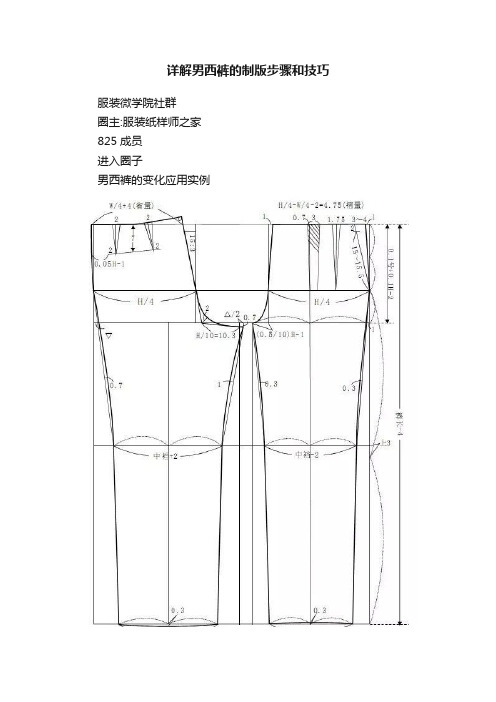 详解男西裤的制版步骤和技巧