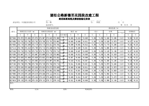 已编公式--纵断高程与横坡检查记录表