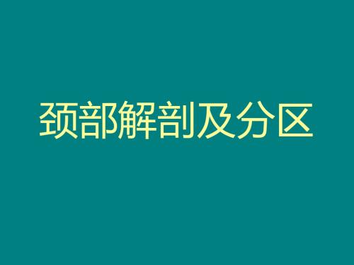 颈部淋巴结分区ppt课件