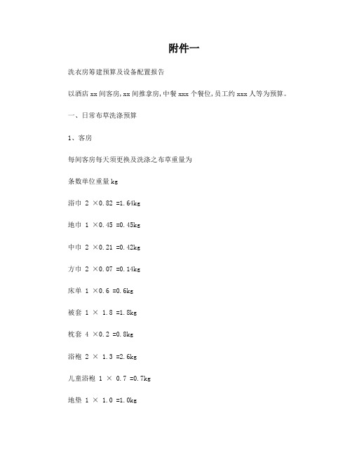 洗衣房筹建报告