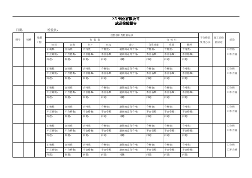 铝业成品检验报告