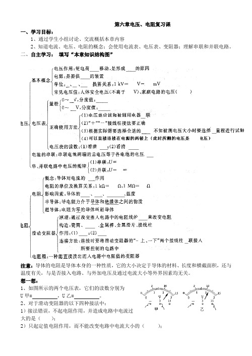 电压电阻复习导学案