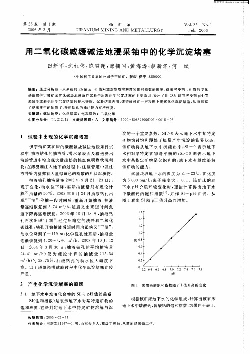 用二氧化碳减缓碱法地浸采铀中的化学沉淀堵塞