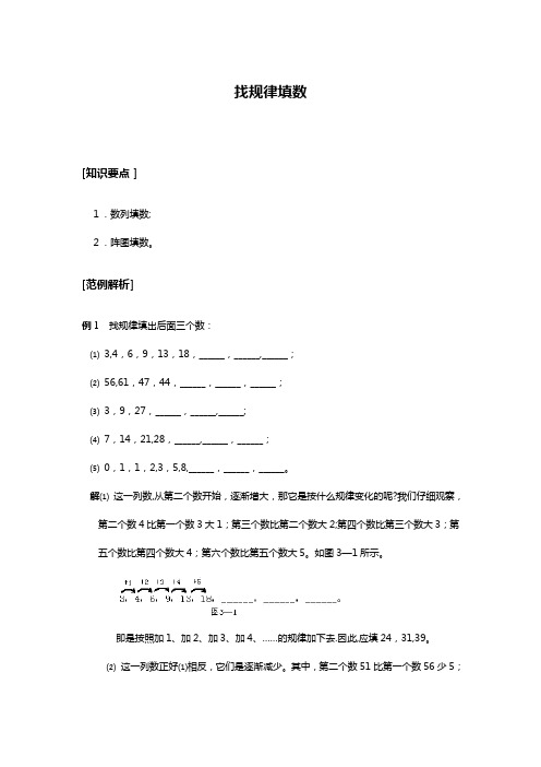 小学数学解题思路技巧-找规律填数(一二年级用)-