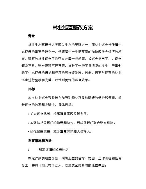 林业巡查整改方案