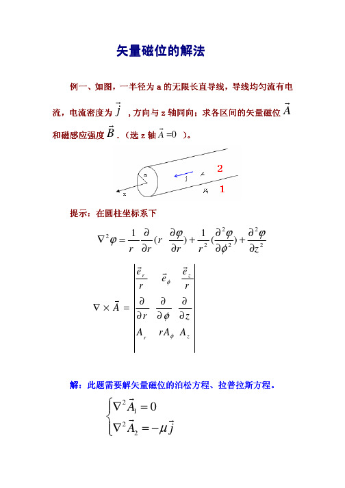 《电磁场论》矢量磁位典型题