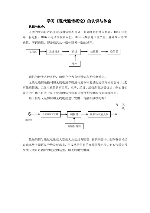 学习《现代通信》的认识和体会