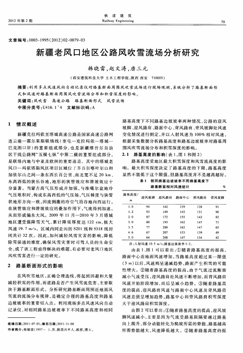 新疆老风口地区公路风吹雪流场分析研究