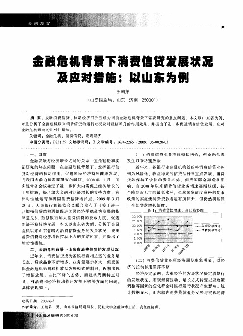 金融危机背景下消费信贷发展状况及应对措施：以山东为例