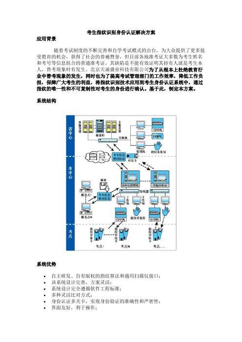 考生指纹识别身份认证解决方案
