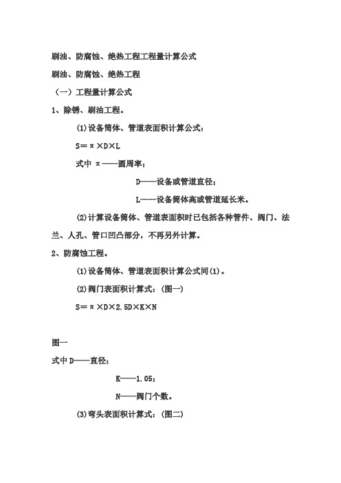 刷油、防腐蚀、绝热工程工程量计算公式