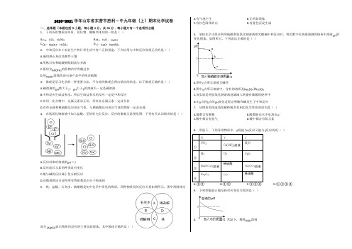 2020-2021学年山东省东营市胜利一中九年级(上)期末化学试卷含解析