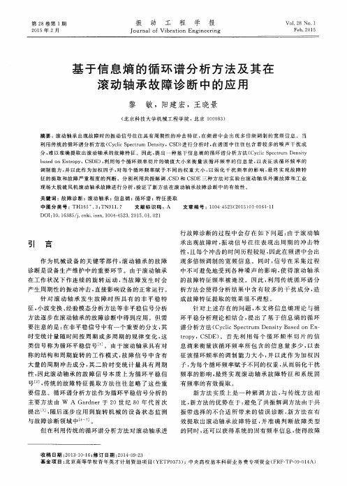 基于信息熵的循环谱分析方法及其在滚动轴承故障诊断中的应用