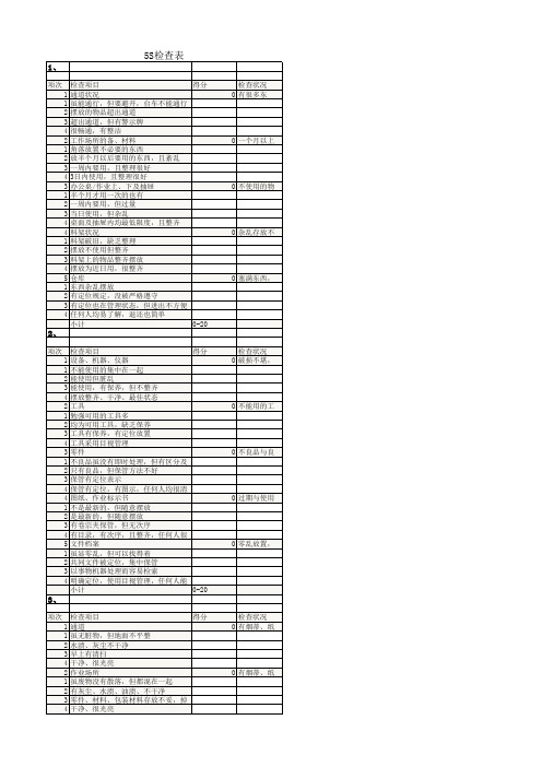 5S检查表