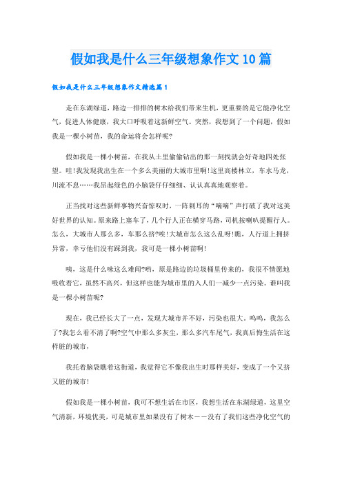 假如我是什么三年级想象作文10篇