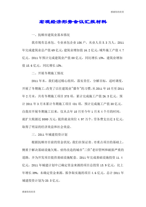 宏观经济形势会议汇报材料.doc