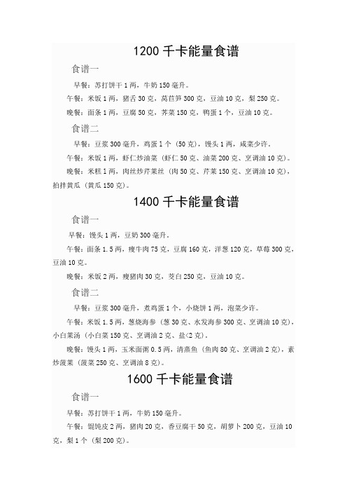 能量食谱