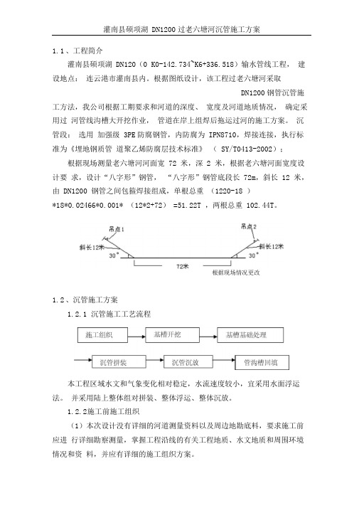 灌南硕项湖DN1200管线沉管施工方案