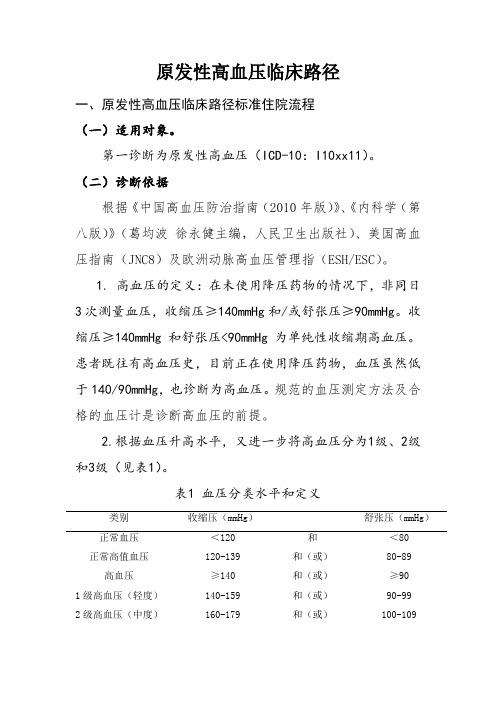 高血压临床路径