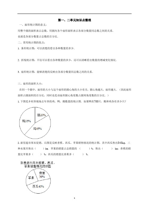 六年级下册数学素材-第一、二单元知识点整理(无答案) 苏教版