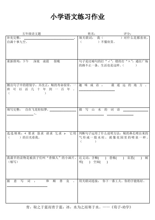 小学五年级语文课堂练习 (51)