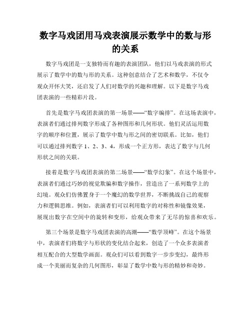 数字马戏团用马戏表演展示数学中的数与形的关系